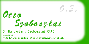 otto szoboszlai business card